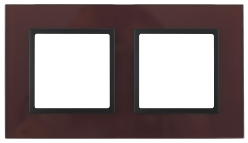 14-5102-25  ЭРА Рамка на 2 поста, стекло, Эра Elegance, бордо+антр
