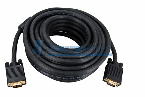 Шнур VGA plug - VGA plug  10М  gold  с ферритами  REXANT