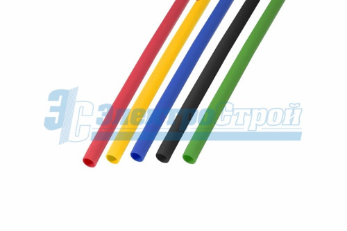 Набор термоусаживаемых трубок ТУТ нг 5,0/2,5мм, пять цветов, упаковка 50 шт. по 1м REXANT