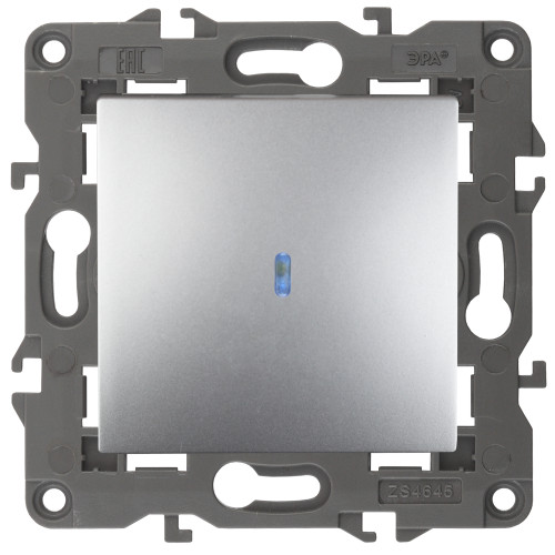 14-1102-03  ЭРА Выключатель с подсветкой, 10АХ-250В, IP20, Эра Elegance, алюминий