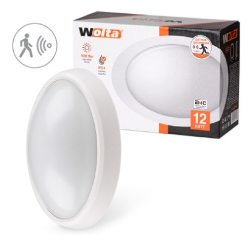 Светодиодный потолочный светильник LCL12-OCs с датчиком движения 12 Вт овал 6500 K IP54 900 лм 239x1