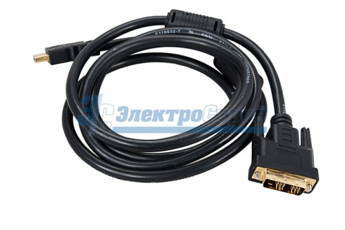 Шнур  HDMI - DVI-D  gold  2М  с фильтрами  REXANT