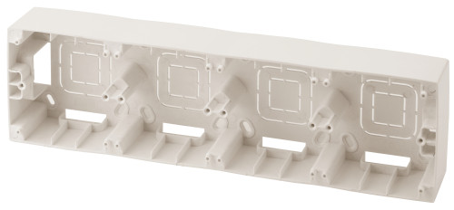 12-6104-02  ЭРА Коробка наклад. монтажа 4 поста, Эра12, слоновая кость