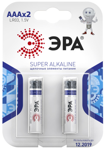 Батарейки ЭРА LR03-2BL SUPER Alkaline (60/480/19200)