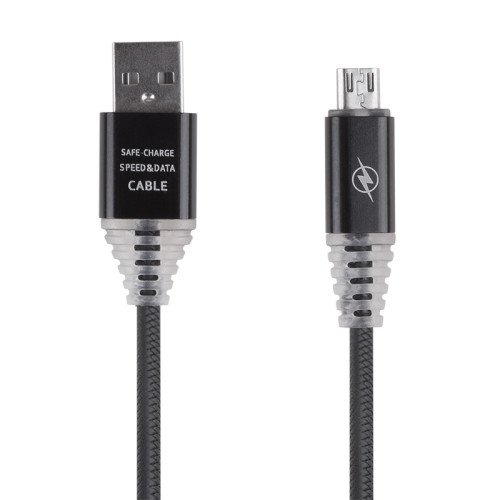 USB-кабель microUSB, шнур SOFT TOUCH 1M, черный