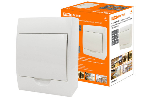 Бокс ЩРН-П-6 модулей с белой крышкой, навесной, пластик IP41 TDM