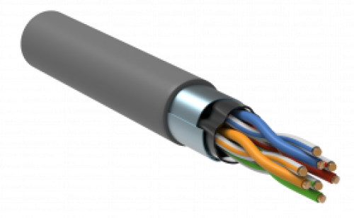 ITK Витая пара F/UTP кат.5E 4х2х0,52 solid PVC серый (305м) РФ