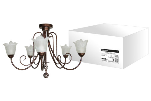 Люстра НПБ-11-22-5х40 «Соната» антик с медью 5х40Вт E14 TDM