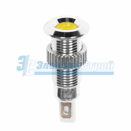 Индикатор металл Ø8 220В подсв/желтая LED  REXANT