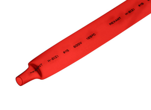 Трубка термоусаживаемая ТУТ нг 15,0/7,5мм, красная, упаковка 50 шт. по 1м REXANT