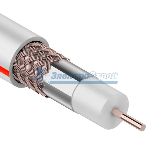 Кабель SAT 50 M, Cu/Al/Cu, (64%), 75 Ом, 100м., белый  PROCONNECT