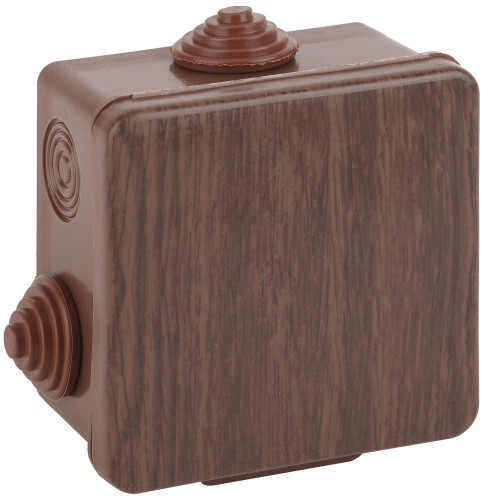 Распаячная коробка ЭРА KOR-80-80-50-7g-O открытой установки дуб 80х80х50мм с гермовводами 7 вх. IP54