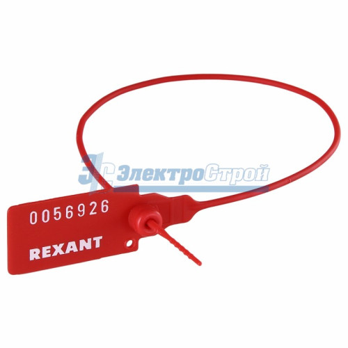 Пломба пластиковая, номерная, 320мм, красная  REXANT