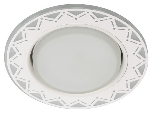 Светильник DK LD27 WH/WH  ЭРА декор cо светодиодной подсветкой GX53, белый/белый