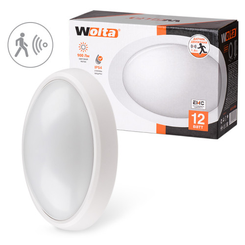 Светодиодный потолочный светильник LCL12-OCs с датчиком движения 12 Вт овал 6500 K IP54 900 лм 239x1