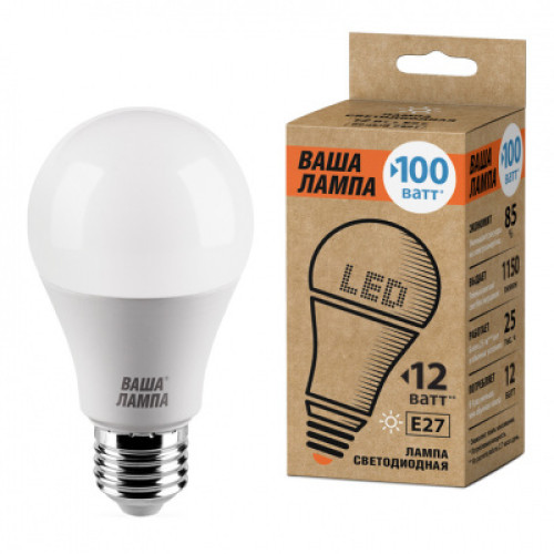 Лампа LED ВАША ЛАМПА A60 12Вт 1150Лм Е27 6500К   1/50