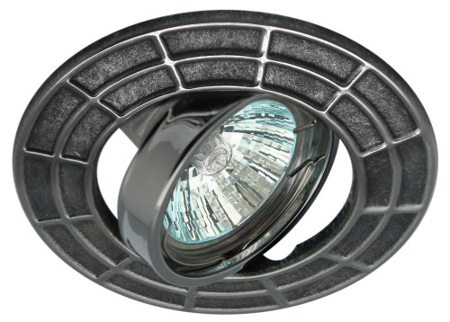 Светильник ST7A CH/SS  ЭРА штампованный поворотный MR16,12V/220V, 50W сатин серебро/хром