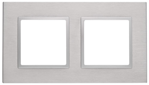 14-5202-03  ЭРА Рамка на 2 поста, металл, Эра Elegance, алюминий+алюм
