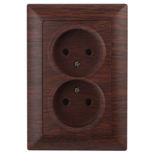 4-204-10  Intro Розетка 2х2P, 16А-250В, СУ, Solo, венге