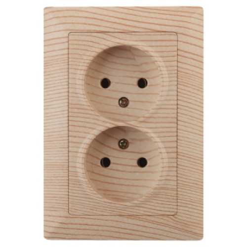 4-204-11  Intro Розетка 2х2P, 16А-250В, СУ, Solo, сосна