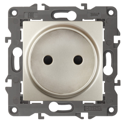 14-2105-04  ЭРА Розетка 2P, 16A-250В, IP20, Эра Elegance, шампань