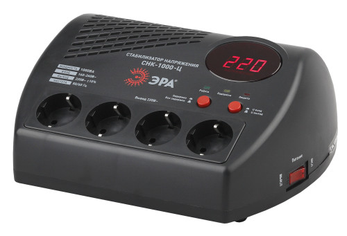 СНК-1000-Ц  ЭРА Стабилизатор напр. компакт, ц.д., 160-260В/220В, 1000ВА