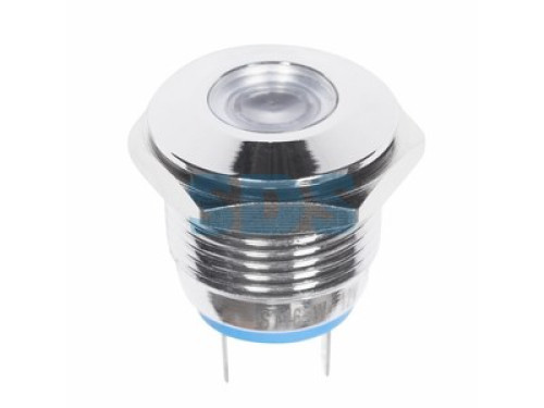 Индикатор металл Ø16 12В подсв/белая LED  REXANT
