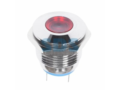 Индикатор металл Ø16 220В подсв/красная LED  REXANT