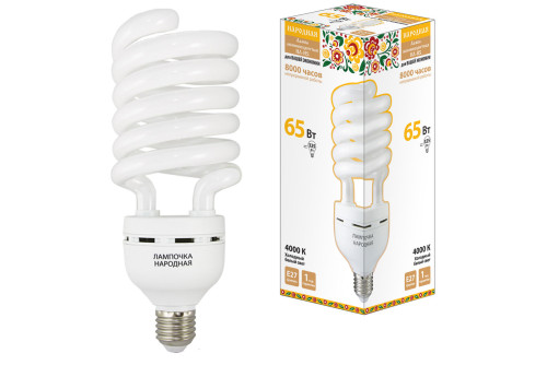 Лампа люминесцентная НЛ-HS-65 Вт-4000 К–Е27 