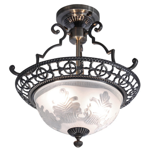 Светильник потолочный  Тип ламп 2*60W E27 материал: металл, стекло 360*340