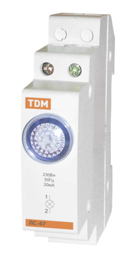 Лампа сигнальная ЛС-47 желтая (LED) AC/DC TDM