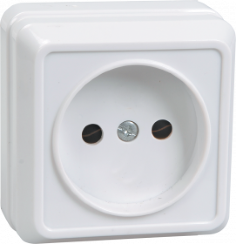 РС20-2-ОБ Розетка 1местн. без з/к 10А откр.уст. ОКТАВА (белый)