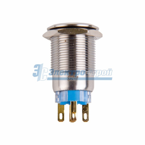 Кнопка  антивандальная Ø19 12В Фикс (5с) ON-OFF/OFF-ON подсв/красная  REXANT