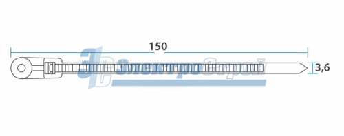 Хомут под винт nylon 150 x 3,6 мм 100шт чёрный  REXANT