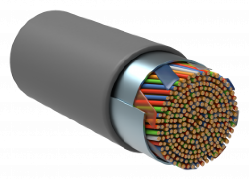 ITK Кабель связи витая пара F/UTP, кат.5E 10х2х24AWG solid, PVC, 500м, серый