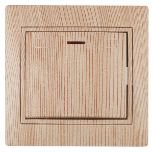1-102-11  Intro Выключатель с подсветкой, 10А-250В, IP20, СУ, Plano, сосна