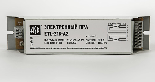 ЭПРА для люминесцентных ламп ETL-218-А2 2х18Вт Т8/G13 
