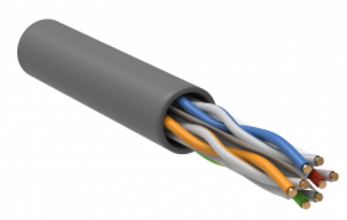 ITK Кабель связи витая пара U/UTP, кат.6 4x2х23AWG solid, LSZH, 305м, серый