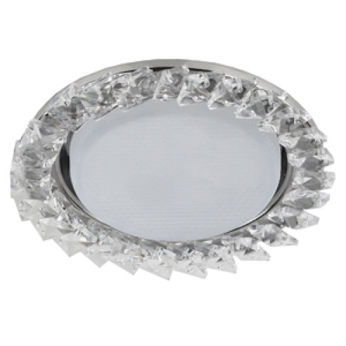 Светильник DK86 CH/WH  ЭРА под лампу Gx53, 220V,13W, хром/прозрачный