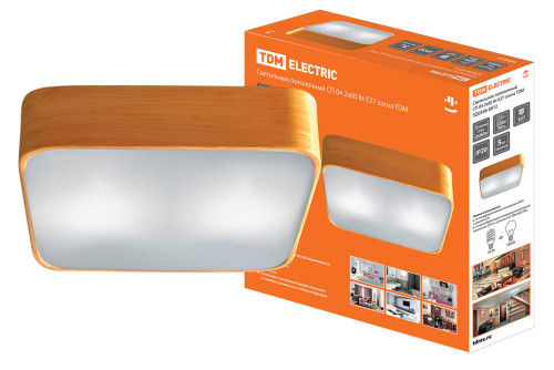 Светильник потолочный СП 04 2х60Вт E27 сосна TDM 