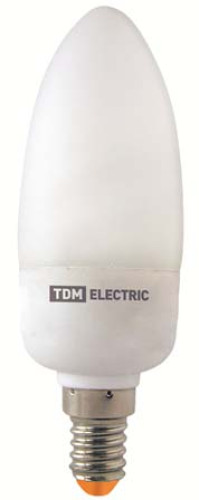 Лампа энергосберегающая КЛЛ-С-9 Вт-2700 К–Е14 TDM (выведено из ассортимента)