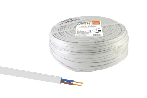 Шнур ШВВПмб 2х0,5 (100м), белый народный