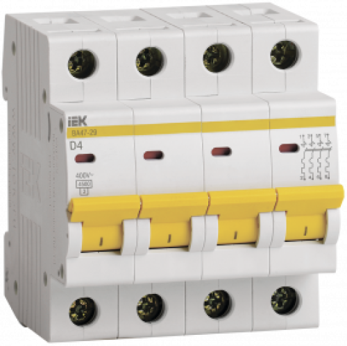 Авт. выкл. ВА47-29 4Р 4А 4,5кА х-ка D ИЭК