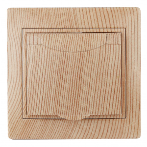 1-203-11  Intro Розетка 2P+E Schuko с крышкой, 16А-250В, IP20, СУ, Plano, сосна