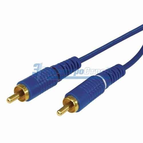 Шнур  2x2 RCA  1.5М  синий  gold  REXANT