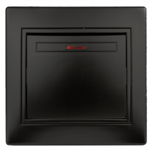 1-102-05  Intro Выключатель с подсветкой, 10А-250В, IP20, СУ, Plano, антрацит