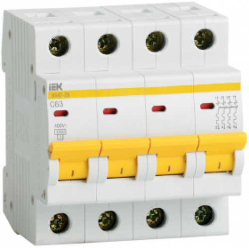 Авт. выкл. ВА47-29 4Р 8А 4,5кА х-ка D ИЭК