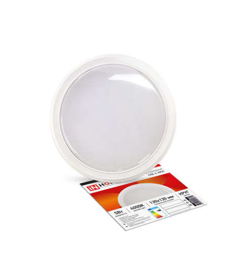 Светильник сд СПБ-2-КРУГ 5Вт 230В 4000К 400лм 130мм белый IN HOME