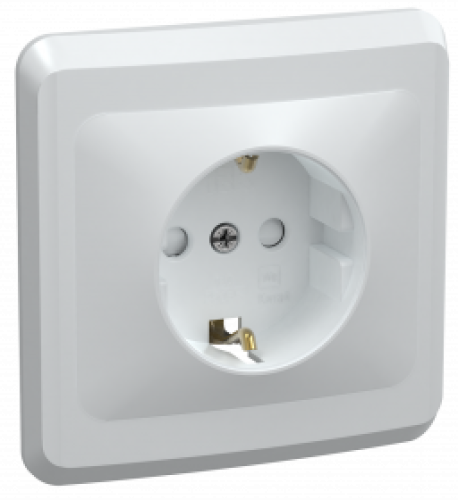 РС10-3-ВБ Розетка 1местн. c з/к без защ.штор. 16А ВЕГА (белый) IEK