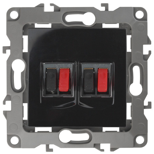 12-3112-06  ЭРА Розетка аудио двойная, IP20, Эра12, чёрный